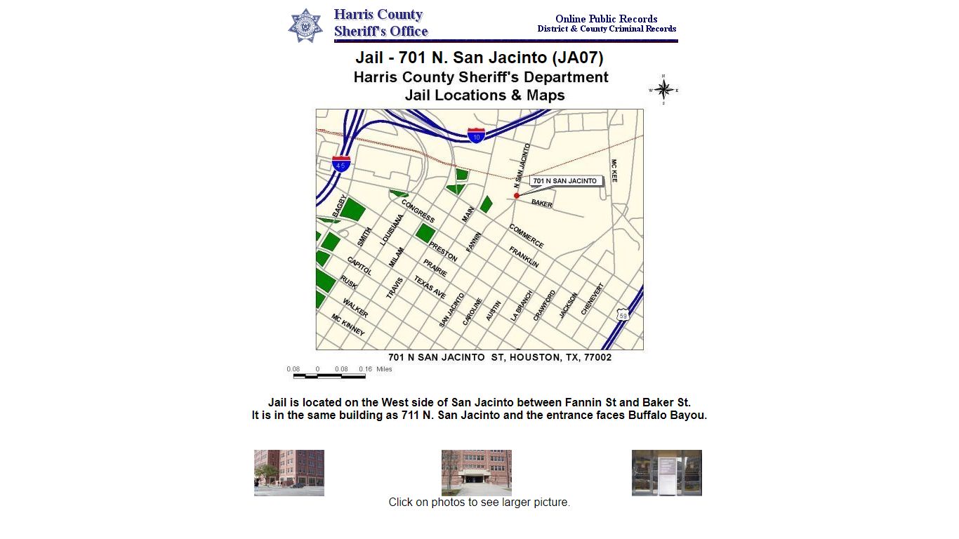 Jail - 701 N. San Jacinto (JA07) - Harris County Sheriff's Office